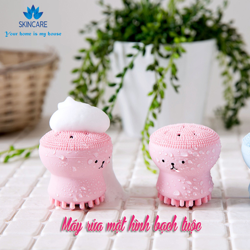 Máy rửa mặt, Bạch tuộc rửa mặt hàn quốc, Máy rửa mặt mini bạch tuộc massage mặt tiện dụng sạch thoáng vô cùng.