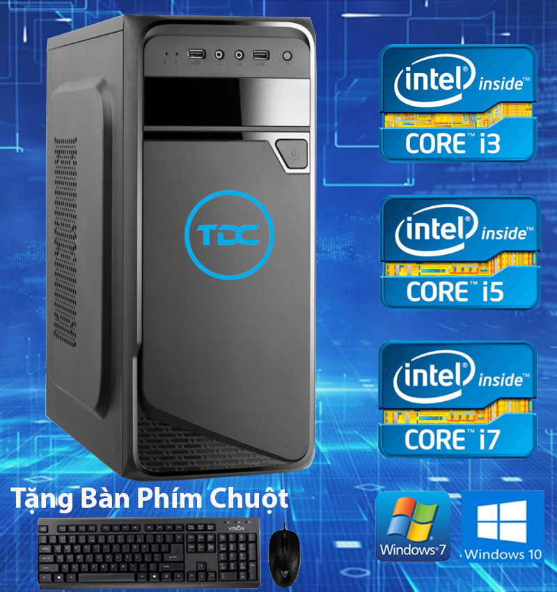[Trả góp 0%]Cây máy tính để bàn, Cây máy tính văn phòng i7, i5 | Ram 4GB | ổ cứng | SSD 240GB | HDD 500GB. Hàng Nhập Khẩu ( Cây máy tính chơi văn phòng, Case máy tính đồng bộ, máy tính để bàn ) tặng bàn phím chuột