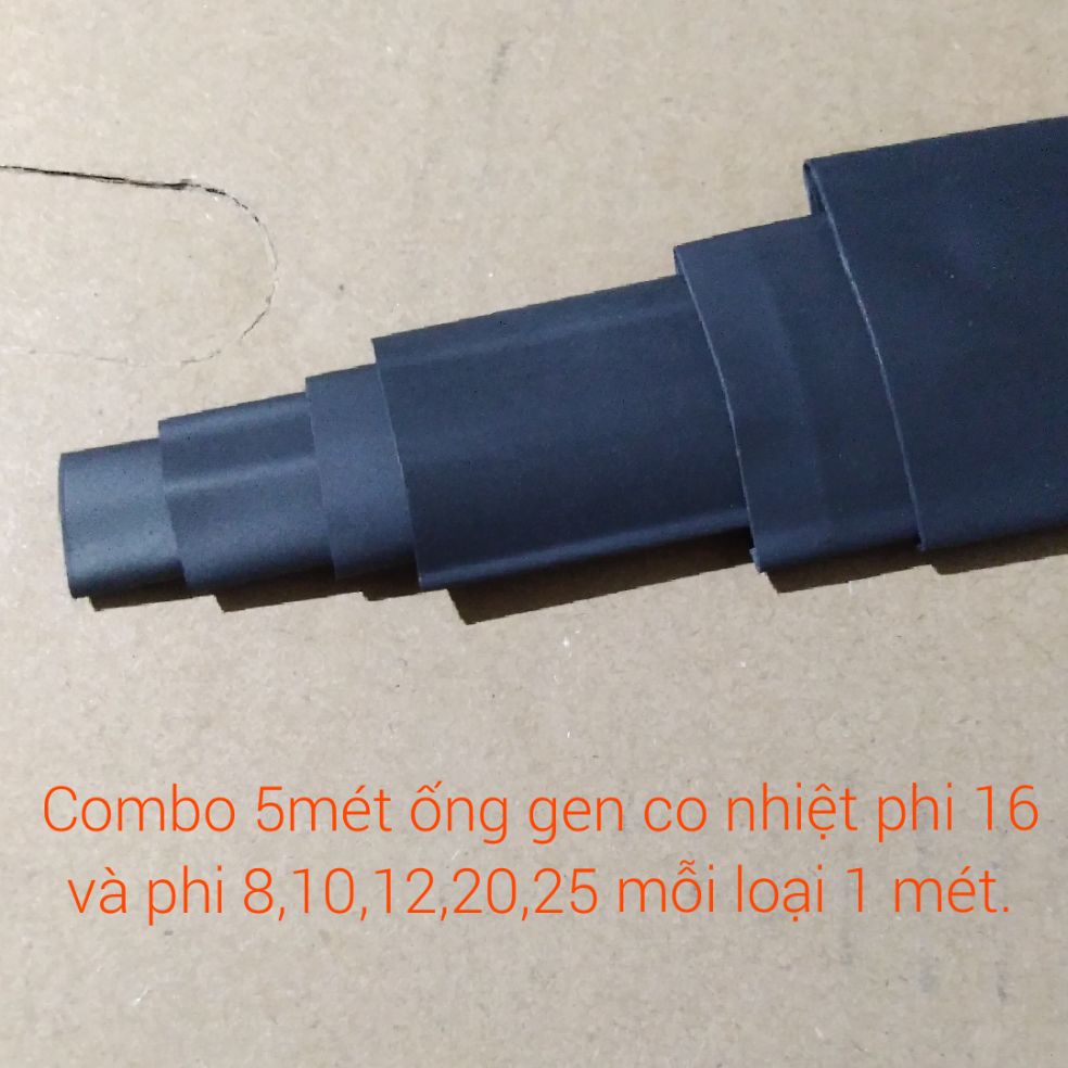 [HCM]Combo 10 mét ống gen co nhiệt 6 kích cỡ trung bình. 5 mét phi 16 và phi 810 122025 mỗi loại 1m.