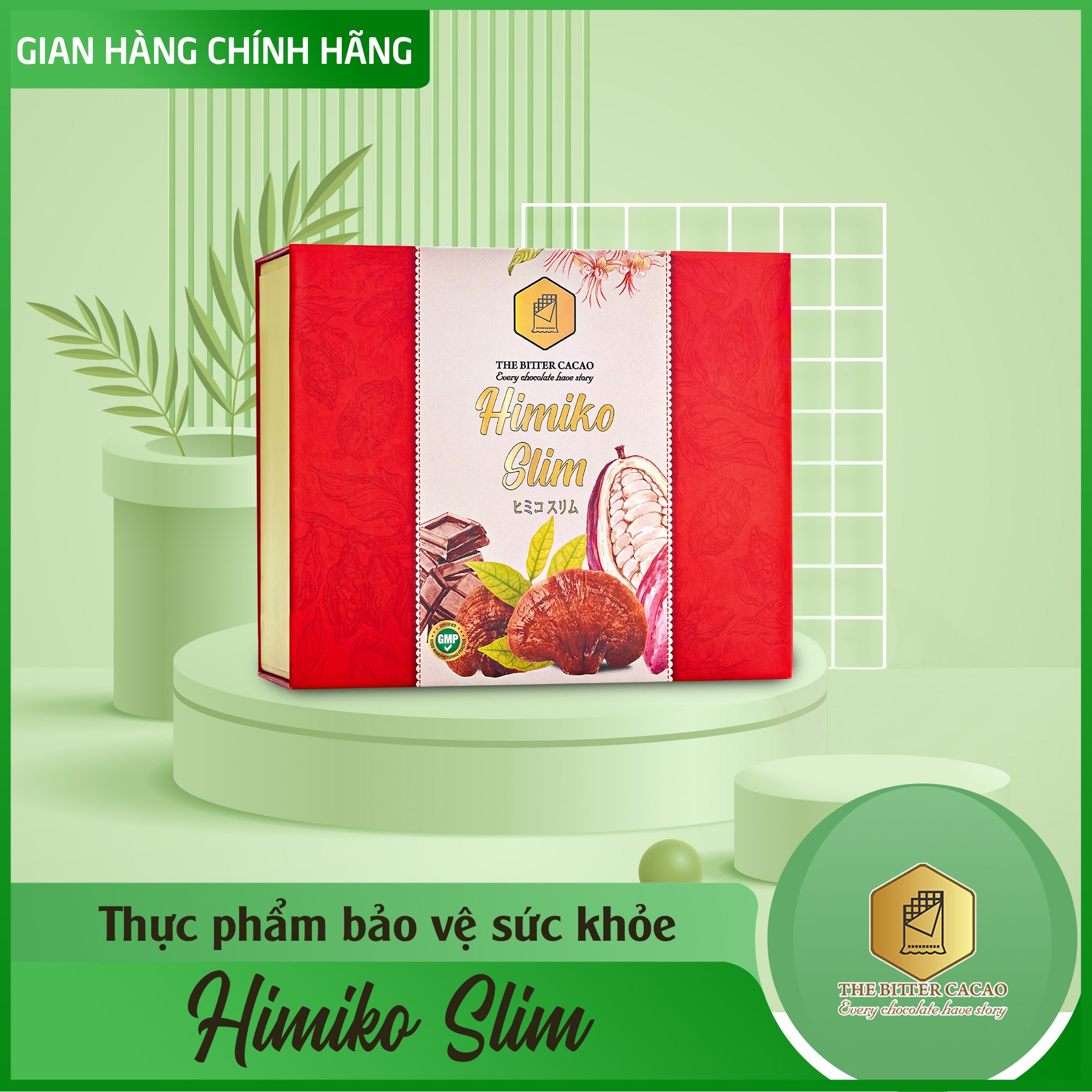 Bột cacao giảm cân himiko slim - bột ca cao himiko slim nguyên chất, hàng phân phối chính hãng - hộp 20 gói