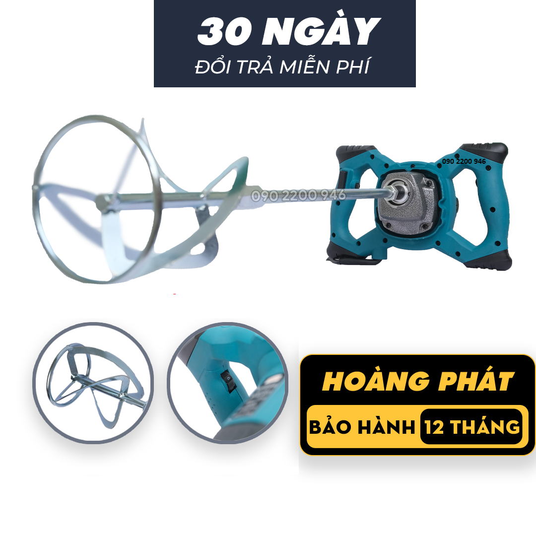 Máy khuấy sơn cầm tay đầu trâu | trộn sơn | đánh bột bả | trộn xi măng cầm tay | máy khuấy 2 tay cầm | bảo hành 12 tháng