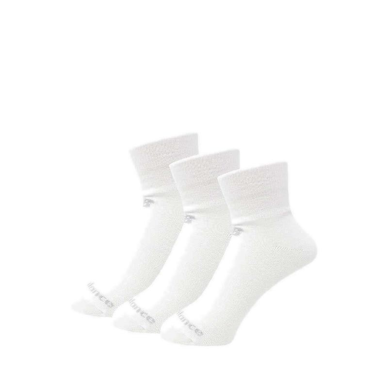 New Balance Performance Unisex Cotton Flat Knit Ankle Socks 3 Pair - White