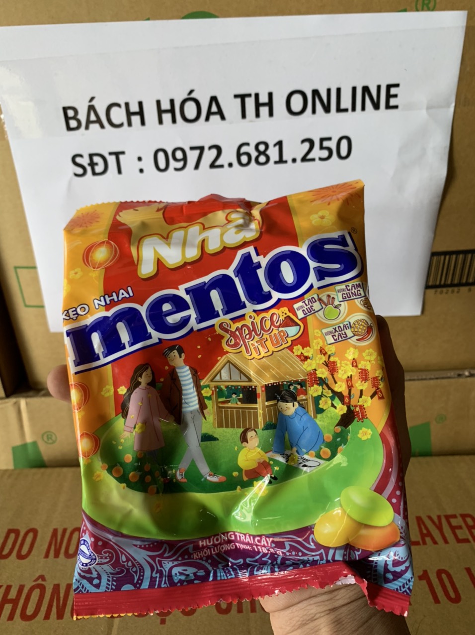 Kẹo nhai mentos hương trái cây 118,8g