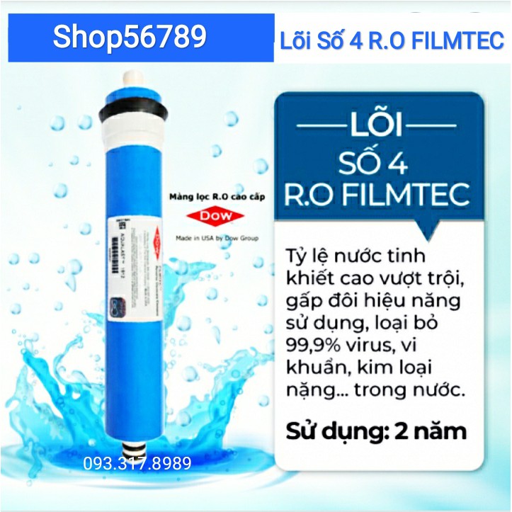 Lõi lọc nước số 4 màng ro dow filmtec