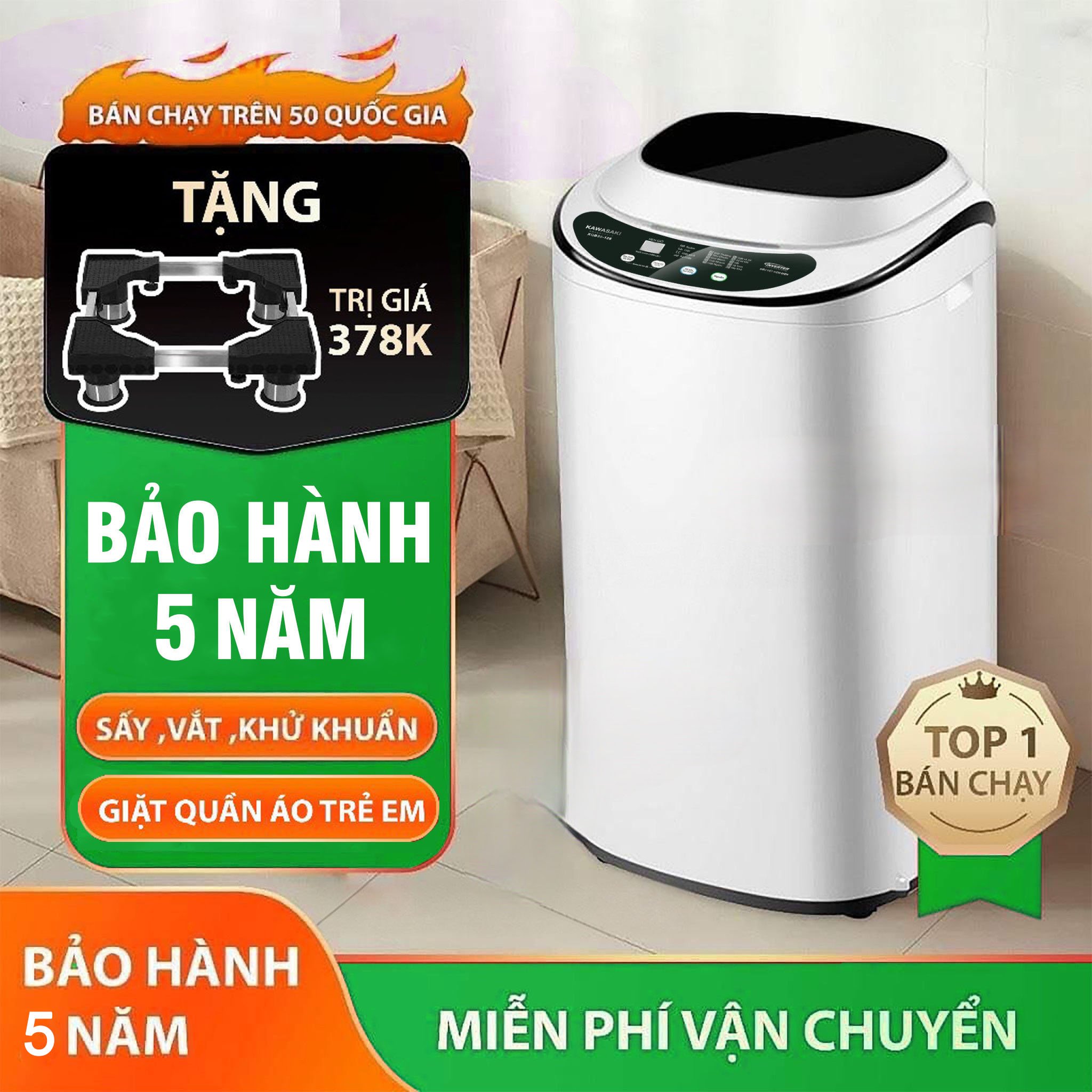 Chia sẻ:   Đã thích (172) Product Information Section [ BẢN CAO CẤP ] Máy giặt mini KAWASAKI tự động