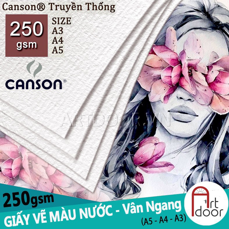 Giấy vẽ màu nước canson truyền thống 250gsm