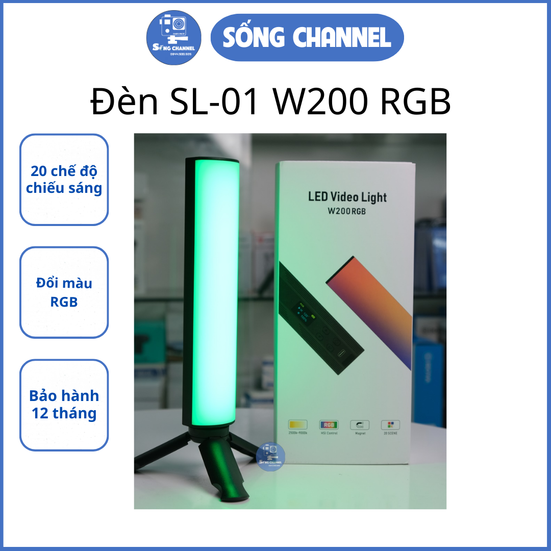 Đèn led video light sl-01 w200 rgb tube