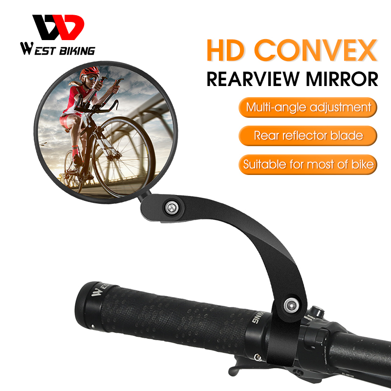 WEST BIKING Gương Chiếu Hậu Xe Đạp Gương Chiếu Hậu Lồi Gắn Tay Lái Xe Đạp Gương Góc Rộng Gấp Được Cho Xe Đạp Đường Trường Xe Đạp Leo Núi
