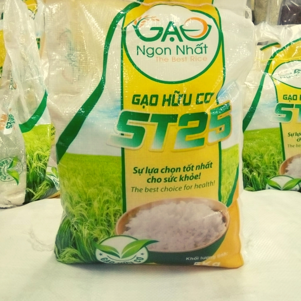 Gạo st25 túi 5kg - hàng chuẩn, hạt dài thơm dẻo