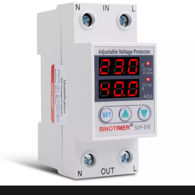 Bộ bảo vệ tăng áp điện áp điều chỉnh svp-916 40/63a rơle bảo vệ giới hạn dòng điện