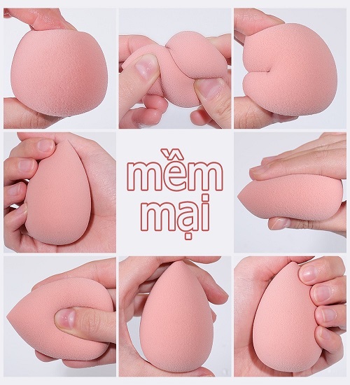 [HCM][MỀM MỊN] - HỘP 3 MÚT TRANG ĐIỂM TÁN KEM NỀN MỀM MẠI - SÉT 3 MÚT TRANG ĐIỂM THỜI TRANG HÌNH GIỌT NƯỚC - MÚT TRANG ĐIỂM CHO BẠN GÁI - DỤNG CỤ TRANG ĐIỂM LÀM ĐẸP