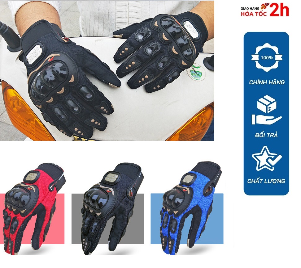 Găng tay xe máy gù nhựa Pro Biker full ngón