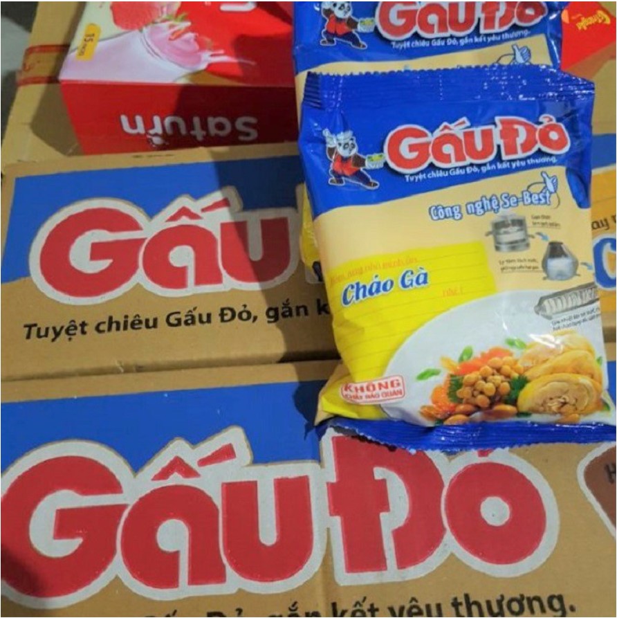 1 thùng cháo ăn liền gấu đỏ vị gà thùng 50 gói x 50g- b083
