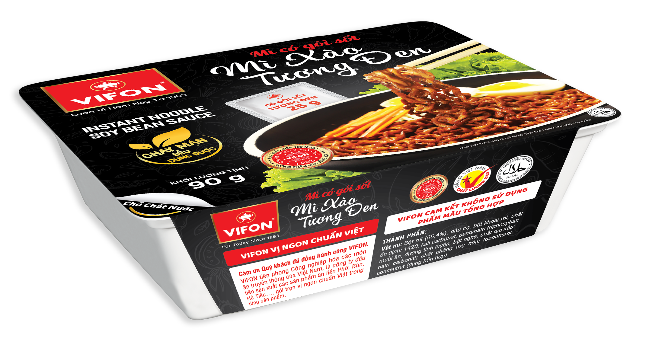    6 Khay   Mì Xào Khay Tương Đen VIFON 90gr 
