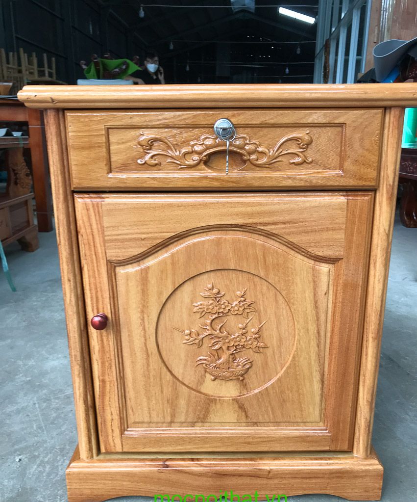 Tủ đầu giường gỗ gõ đỏ