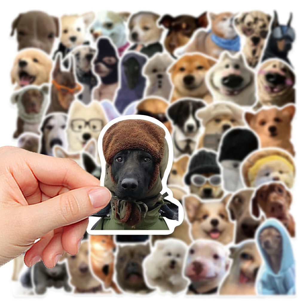 1 nhán dán Sticker chó mèo dễ thương hài hước