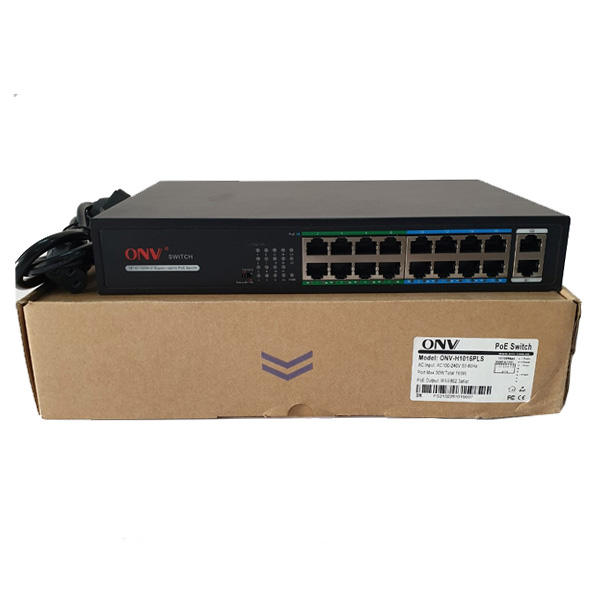 Switch poe 16 port ONV H1016PLS 16x10/100M PoE port + 2 uplink port |  Lazada.vn