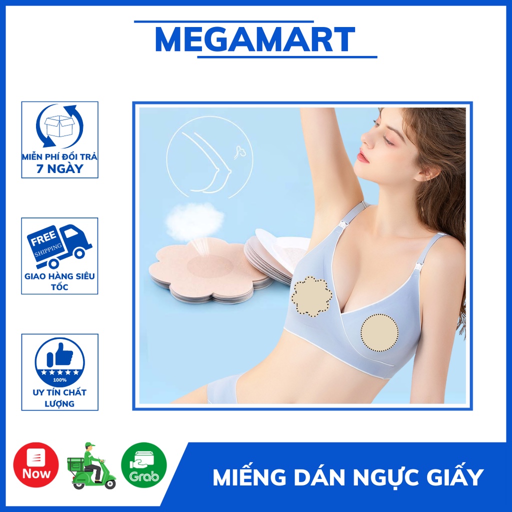 Miếng dán ngực, dán ti giấy Hộp 10 miếng siêu tiết kiệm dán cực dính - MEGAMART