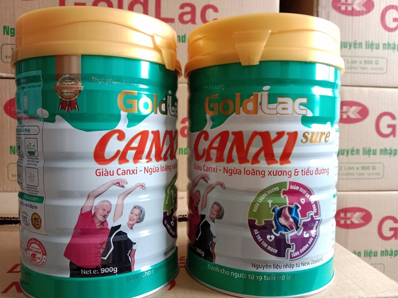 Combo 2 lon Sữa canxi Goldlac dành cho người già lon 900g, Ít béo, giàu canxi ngừa loãng xương