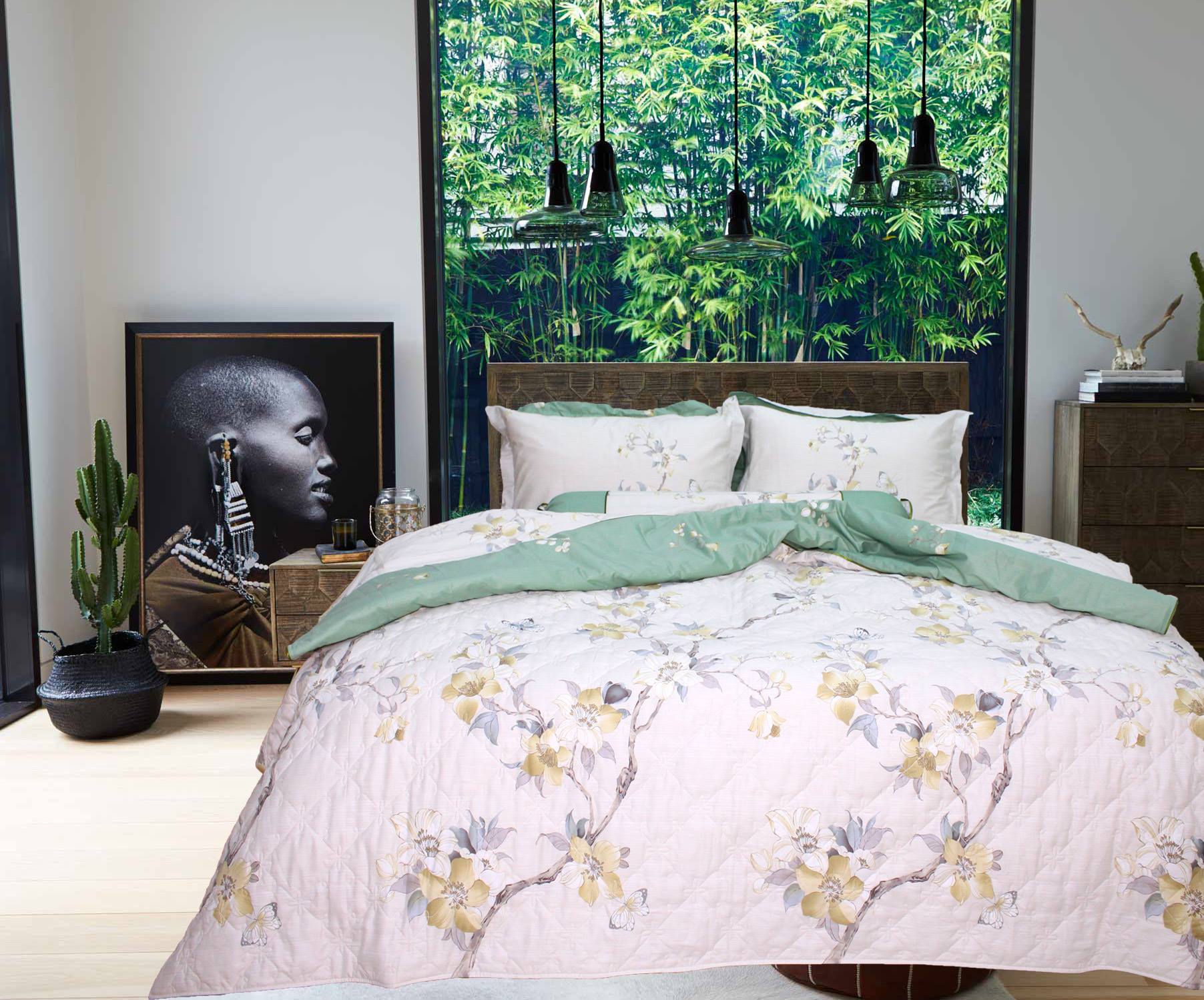 Bộ ga gối drap giường cotton satin Hàn Quốc Julia 402