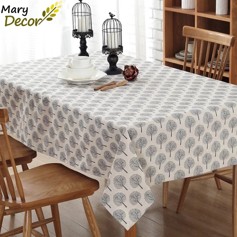 Khăn trải bàn Mary Decor trang trí bàn ăn đậm chất vintage - họa tiết Cây - KB-D09