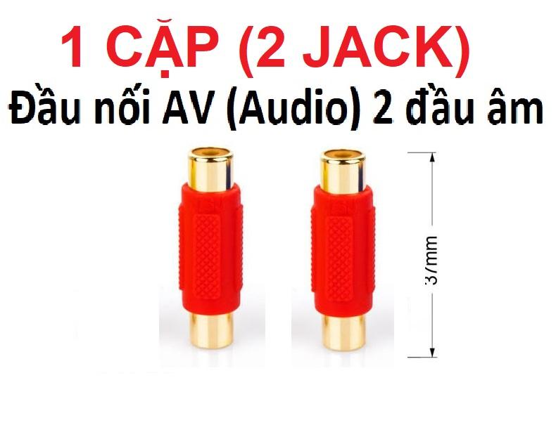 Combo 2 Đầu nối cáp loa AV/Audio (bông sen) 2 đầu âm (jack nối AV RCA)