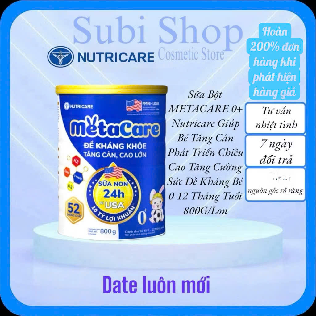 Sữa Bột METACARE 0+,1+,2+/850G Giúp Bé Tăng Cân Phát Triển Chiều Cao Tăng Cường Sức Đề Kháng