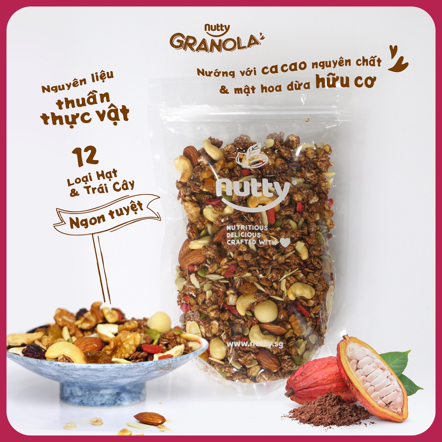 Ngũ cốc dinh dưỡng Nutty Granola Ca Cao