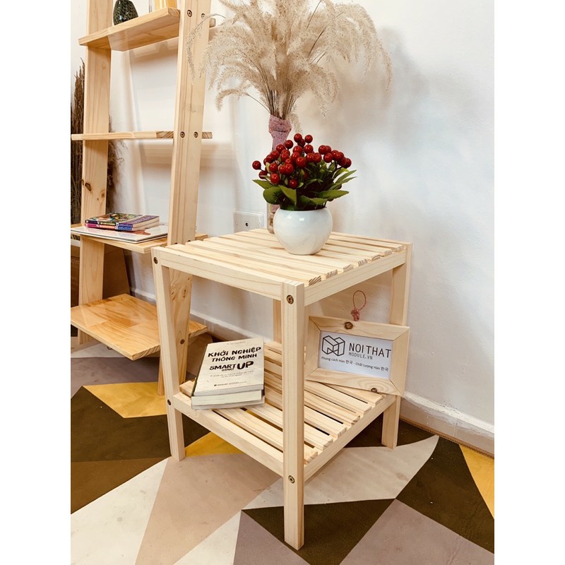[HCM][FREESHIP] Tab Đầu Giường 2 Tầng Gỗ Thông Hàn Quốc - Decor Phòng Đẹp