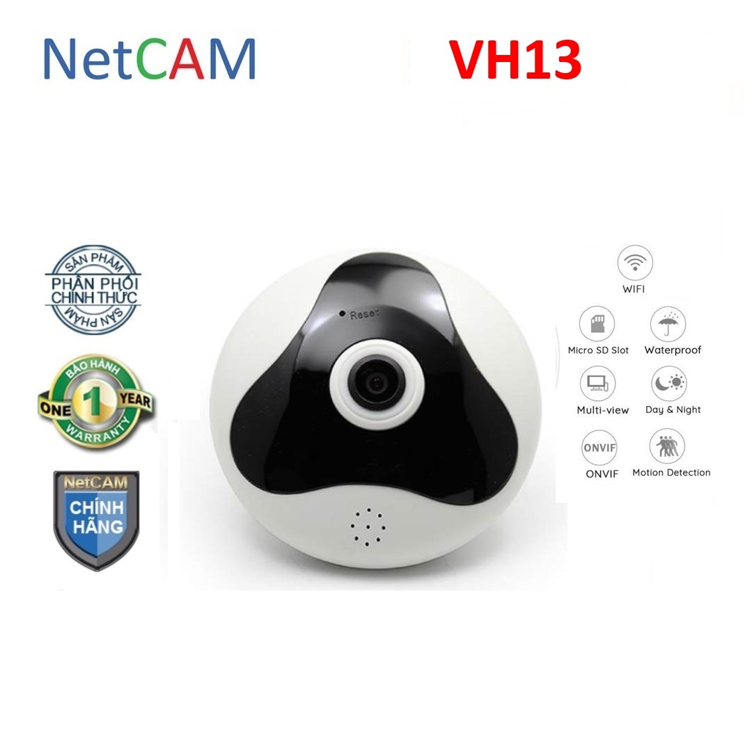 Camera Quan Sát Toàn Cảnh 360 Độ Panorama NetCAM VH13, độ phân giải 1.3MP, kích thước 10x2cm