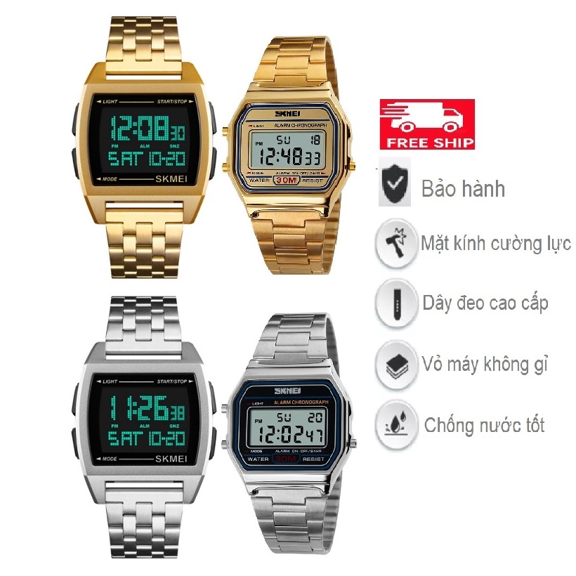 Đồng hồ cặp đồng hồ đôi nam nữ điện tử nam nữ chống nước SKMEI chính hãng