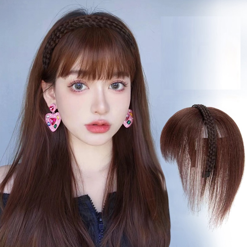 Băng đô tóc giả phủ bạc 3d yfl03 😍freeship😍 băng đô 3d, băng đô mái