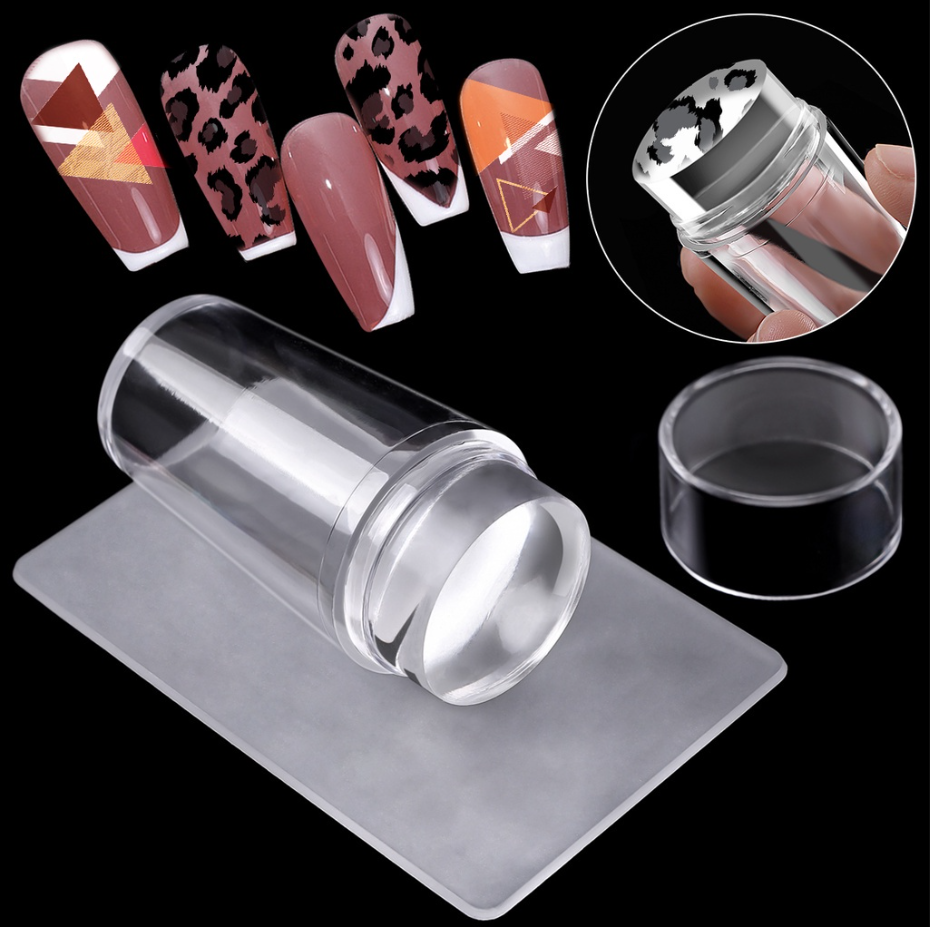 Con dấu in móng tay - đầu in nail silicone tạo phen đầu móng loại 1 trong suốt, chất mềm chuyên dụng