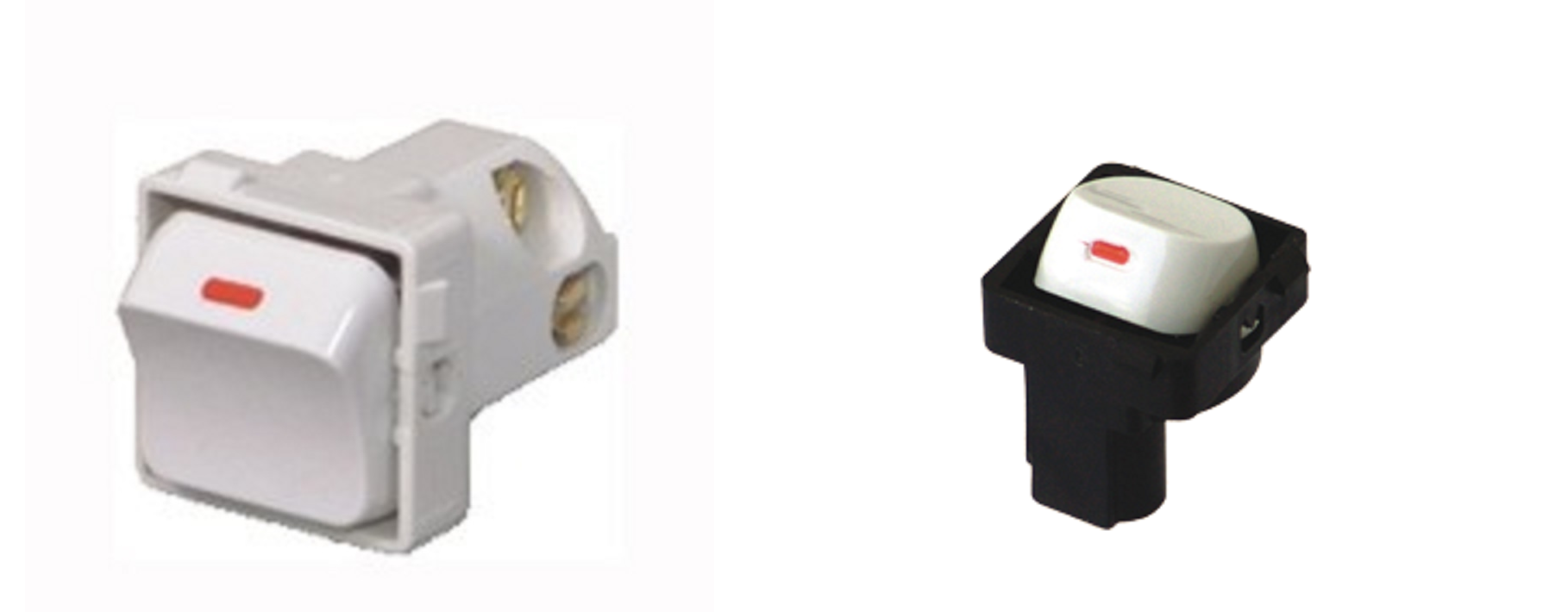 Hạt công tắc 1 chiều Sino S19 vuông và hạt 1 chiều S18 tròn