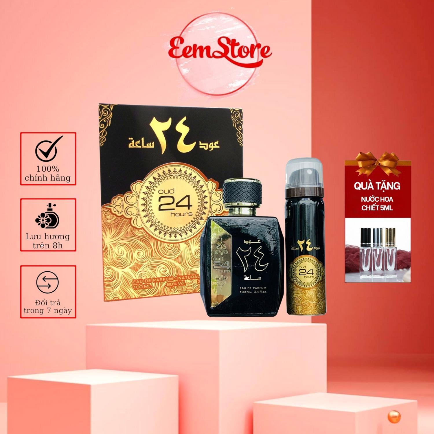 Nước hoa Dubai Oud 24 Hours Ard Al Zaafaran dành cho nam và nữ hương nước hoa phương đông 100ml