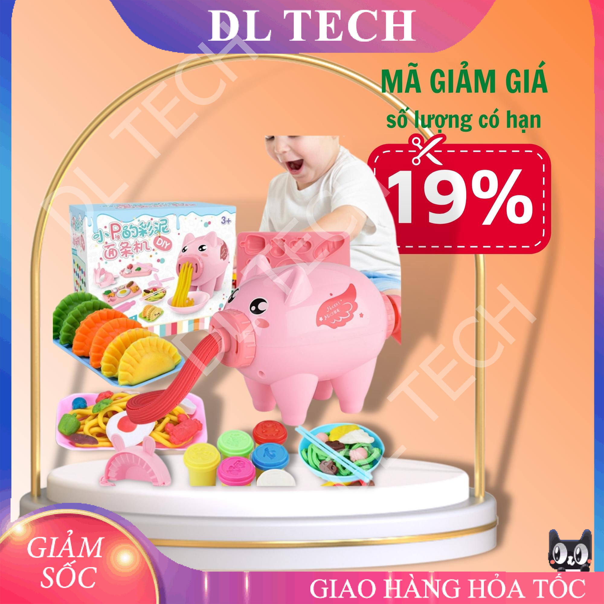 BỘ NẤU ĂN BẰNG ĐẤT NẶN DNNA, ĐỒ CHƠI LÀM MÓN ĂN TỪ ĐẤT NẶN CHO BÉ DL TECH