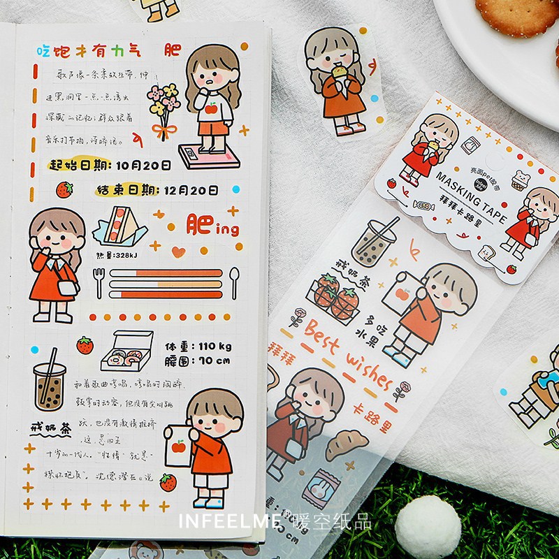 Sticker (hình dán) BẢN DÀI TRONG SUỐT nông trại mây trang trí sổ, album, lưu bút, nhật ký, dán điện thoại, laptop