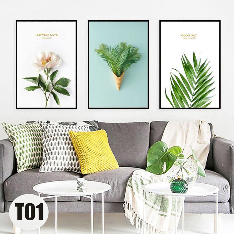 Tranh treo tường phòng khách, phòng ngủ - Bộ 3 tranh treo tường canvas decor hiện đại