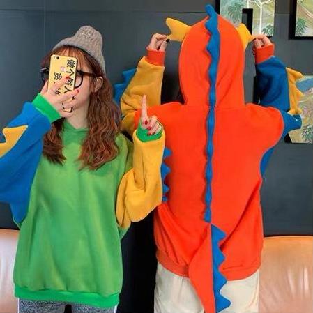 [Quỳnh Chi Luxury] Áo khoác hoodies nỉ nam nữ hình KHỦNG LONG CÓ ĐUÔI