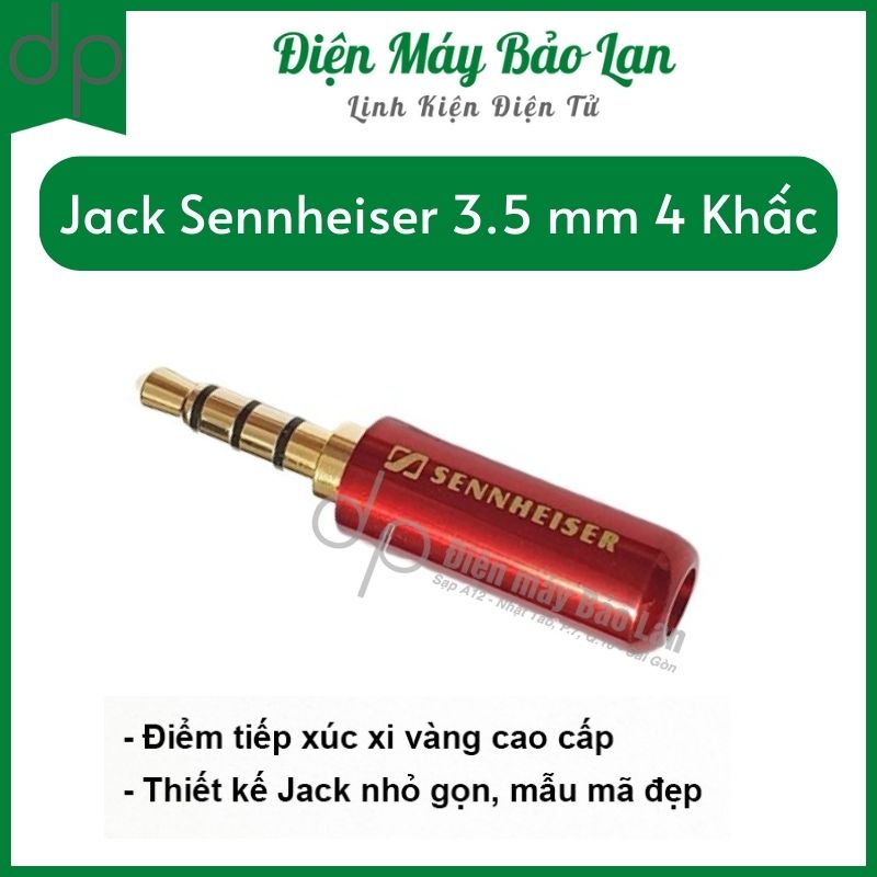 Jack sennheiser 3.5 mm 4 khấc - jack 3 ly 4 nấc sennheiser, jack hàn dây tai nghe, dây tín hiệu 3.5ly 4 khấc - điện máy bảo lan