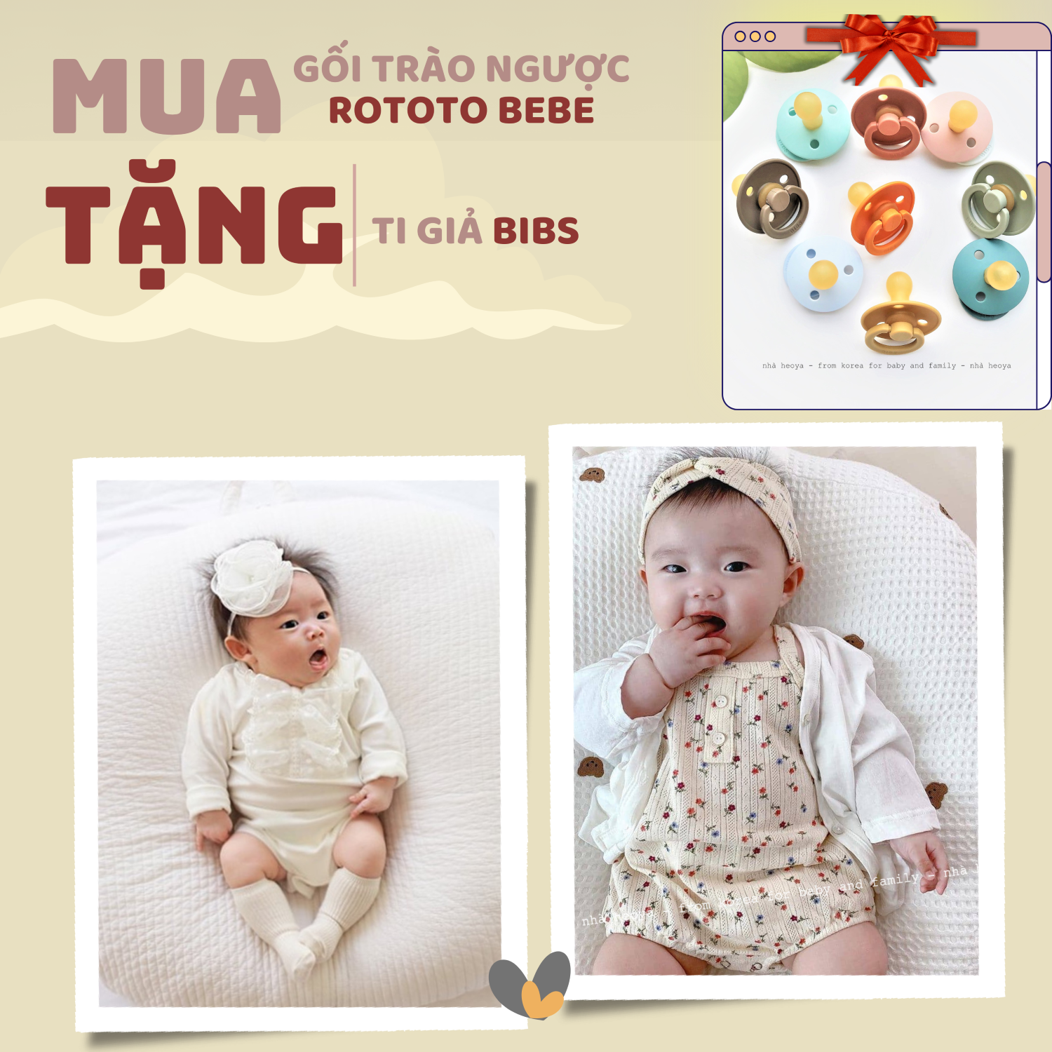 [Tặng Quà] GỐI CHỐNG TRÀO NGƯỢC CHO BÉ CHÍNH HÃNG ROTOTO BEBE HÀN QUỐC