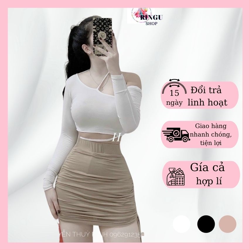 Chân váy rút dây 2 bên, váy có quần trong -ringu shop