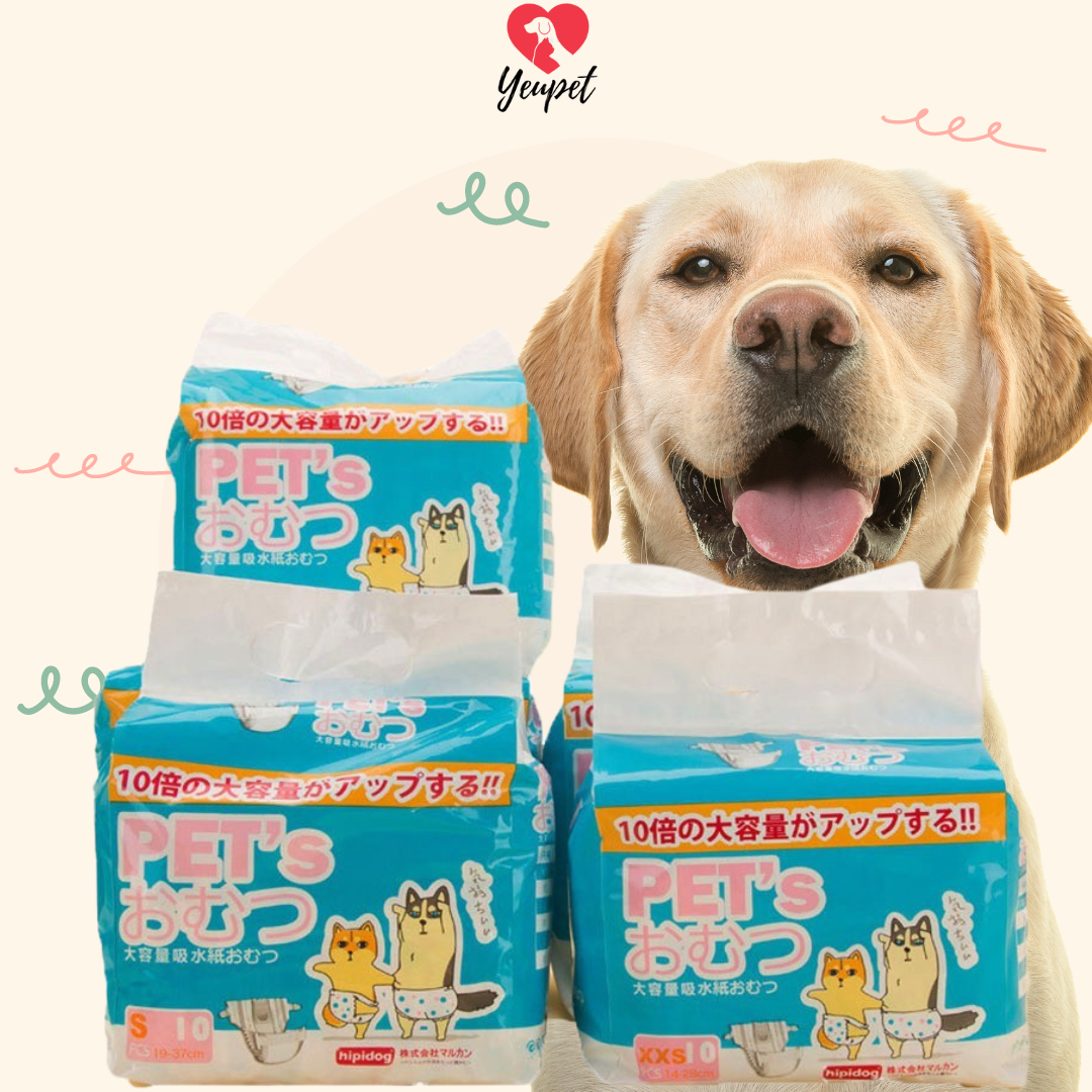 Bỉm cho chó mèo HIPIDOG công nghệ nhật (Nhiều size) thấm hút vượt trội-không gây kích ứng