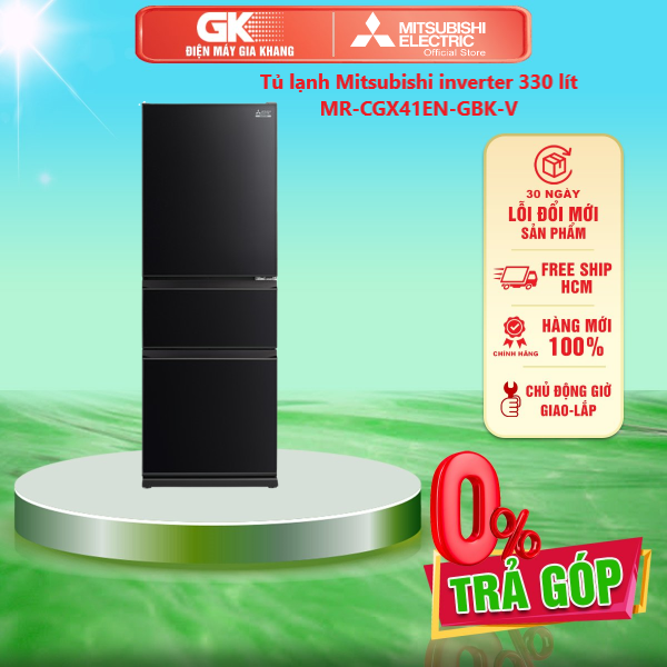 Tủ lạnh mitsubishi inverter 330 lít mr-cgx41en-gbk-v - giao toàn quốc - freeship hcm