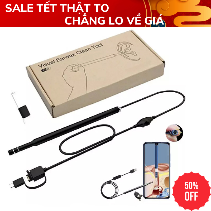 Camera nội soi kết nối điện thoại, nội soi cổ họng có đau không - camera nội soi tai, mũi, họng - máy lấy ráy tai full hd cho hình ảnh sắc nét