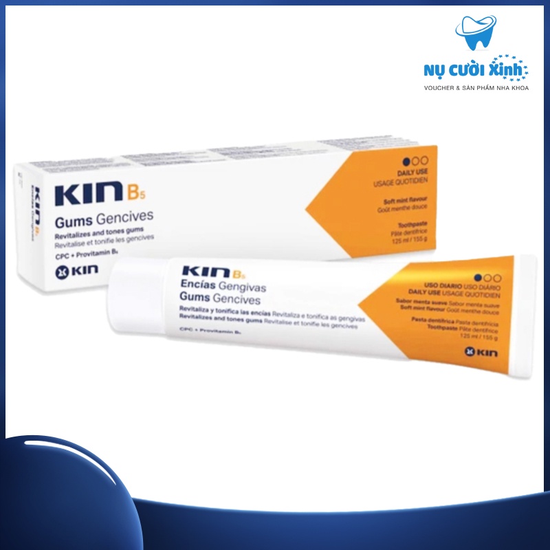 Kem đánh răng KIN B5 155g dùng hằng ngày làm sạch mảng bám, phục hồi nướu răng / Xuất xứ Tây Ban Nha
