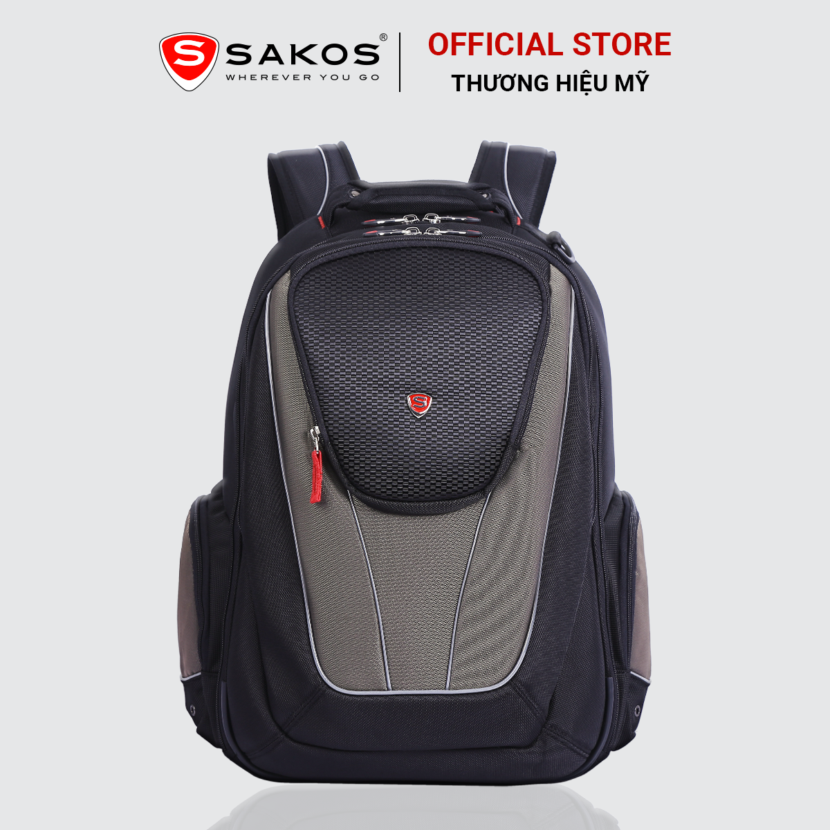 Balo Laptop Du Lịch SAKOS NEO VISTA 17 inch - Chất Liệu Cao Cấp, Chống Thấm, Trượt Nước, Phân Ngăn Thông Minh, Ngăn Chống Sốc Laptop Riêng Biệt.