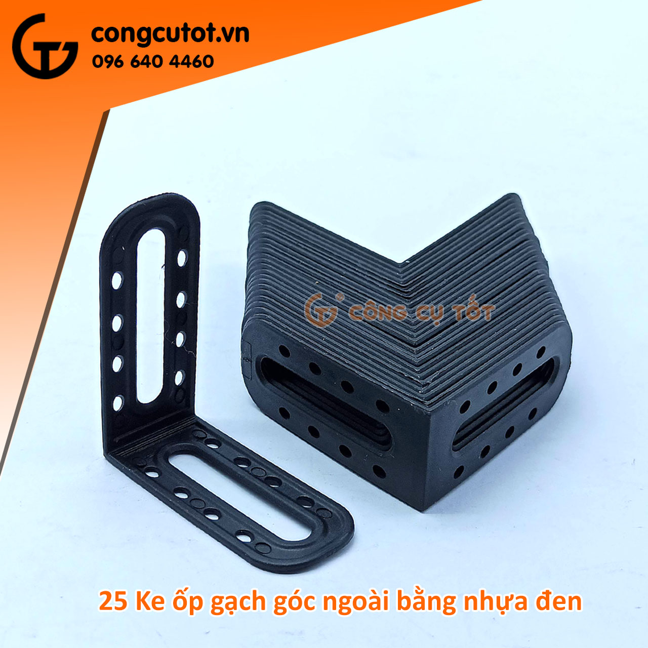 Ke ốp gạch góc ngoài bằng nhựa đen túi 25 chiếc