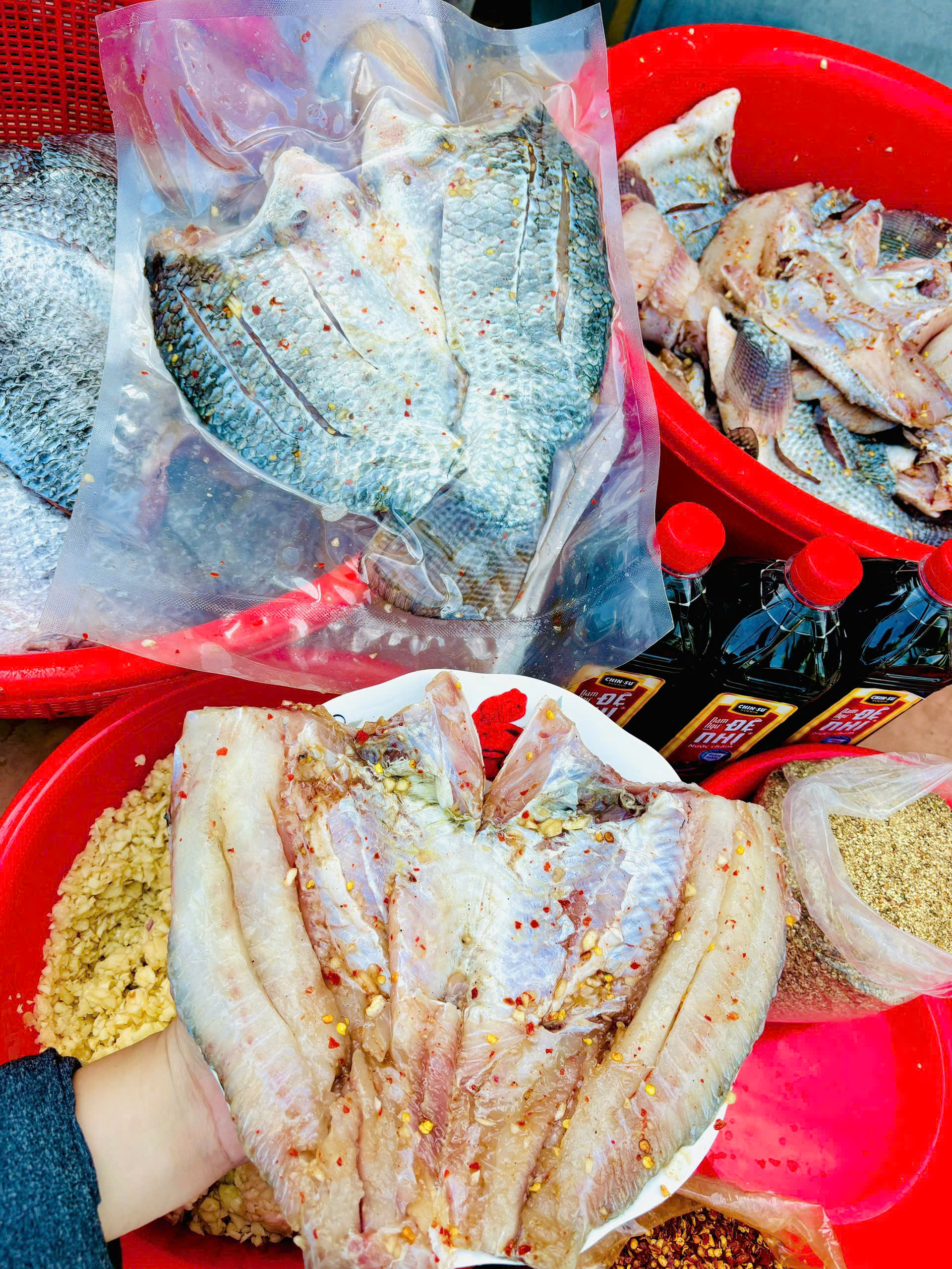 Cá Rô Phi làm sạch ướp xả ớt túi 1kg - đậm đà hương vị (hỏa tốc)