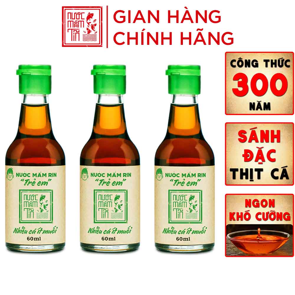 [Date 2025] Combo 03 Chai Nước Mắm Tĩn Trẻ Em Cho Bé Ăn Dặm Độ Đạm 42N 60ml/chai Nhiều Cá Ít Muối Kích Thích Hệ Tiêu Hóa Cho Bé